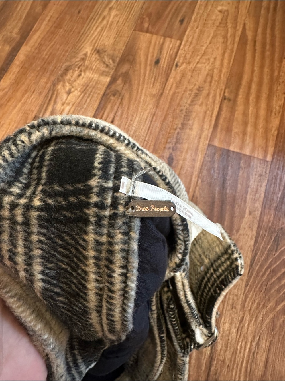 Free People Plaid Mini Skirt in Cream & Black - Picture 5 of 5